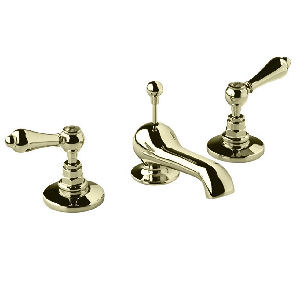 Imperial Regent Antique Gold 3 Tap Hole Basin Mixer